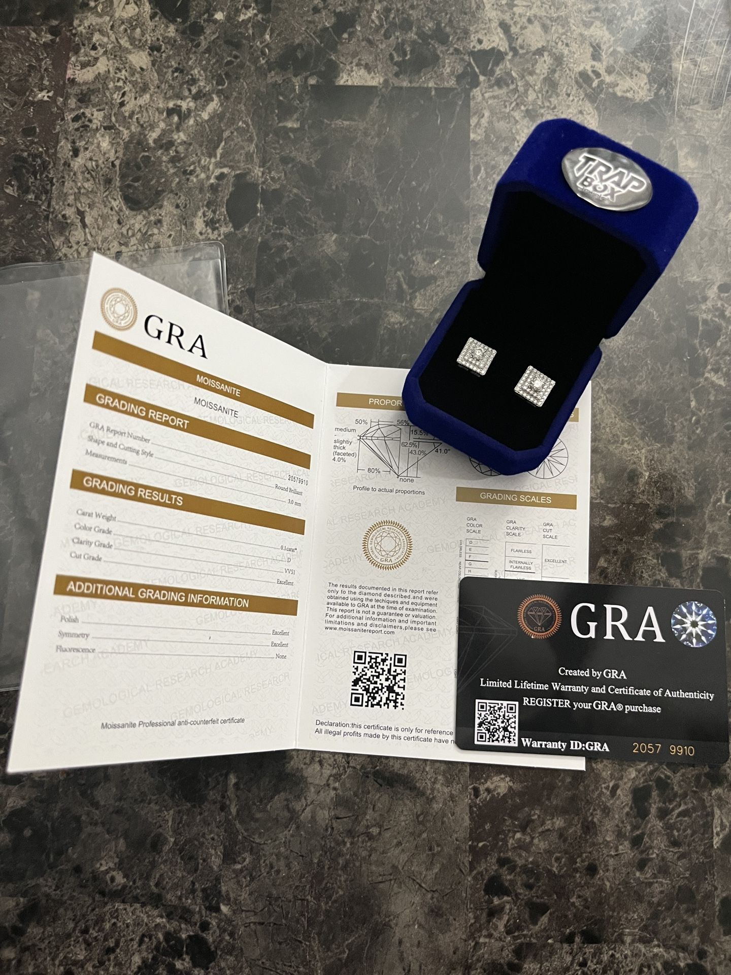 GRA Certificate 925 Sterling Silver VVS Moissanite Creative Stud Earring
