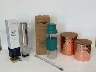 Deluxe Host Kitchen Bundle - Mark & Graham Wine Opener, Masontops Shaker & Copper Canisters