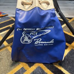 Vintage 1950's Pan Am Pan American Airways PAA Hawaii Holiday Clipper Vinyl Beach Bag