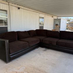 Large Brown Sectional Couch