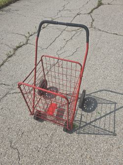 Deluxe Steel Red Push/Shopping Cart