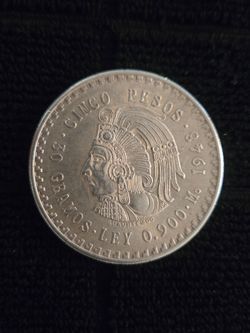 1948 Mexico Silver 5 Pesos Cuauhtemoc BU