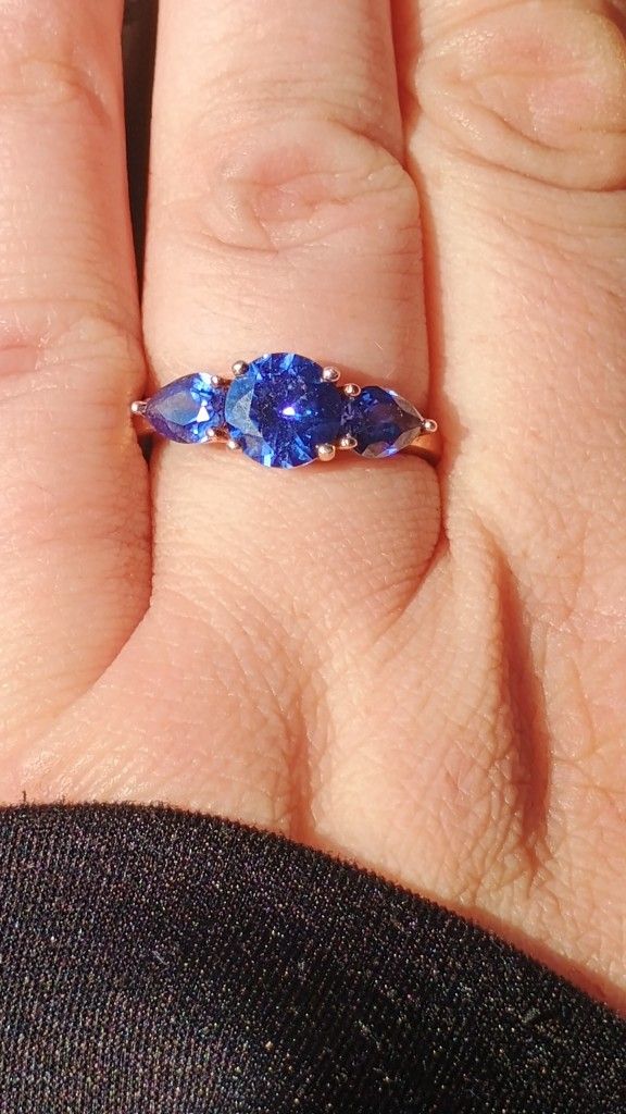 Blue Sapphire Ring In Sterling Silver