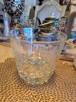 Princess House Heritage Crystal Etched Glass Ice Bucket or Bowl