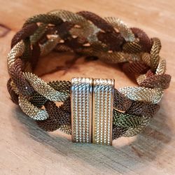 Braided metal tri color Bracelet