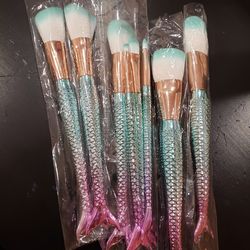 Mermaid tail makeup brush set 8pcs