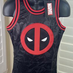 Lids Marvel Deadpool ‘Wilson’ Blackout Basketball Mesh Jersey - Men’s Size Small - New w/Tags $100.00