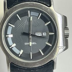 Diesel DZ4036 Men’s Stainless Steel Watch & Black Leather Band
