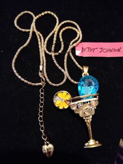 Betsey Johnson Alcohol Beverage Glass Pendant