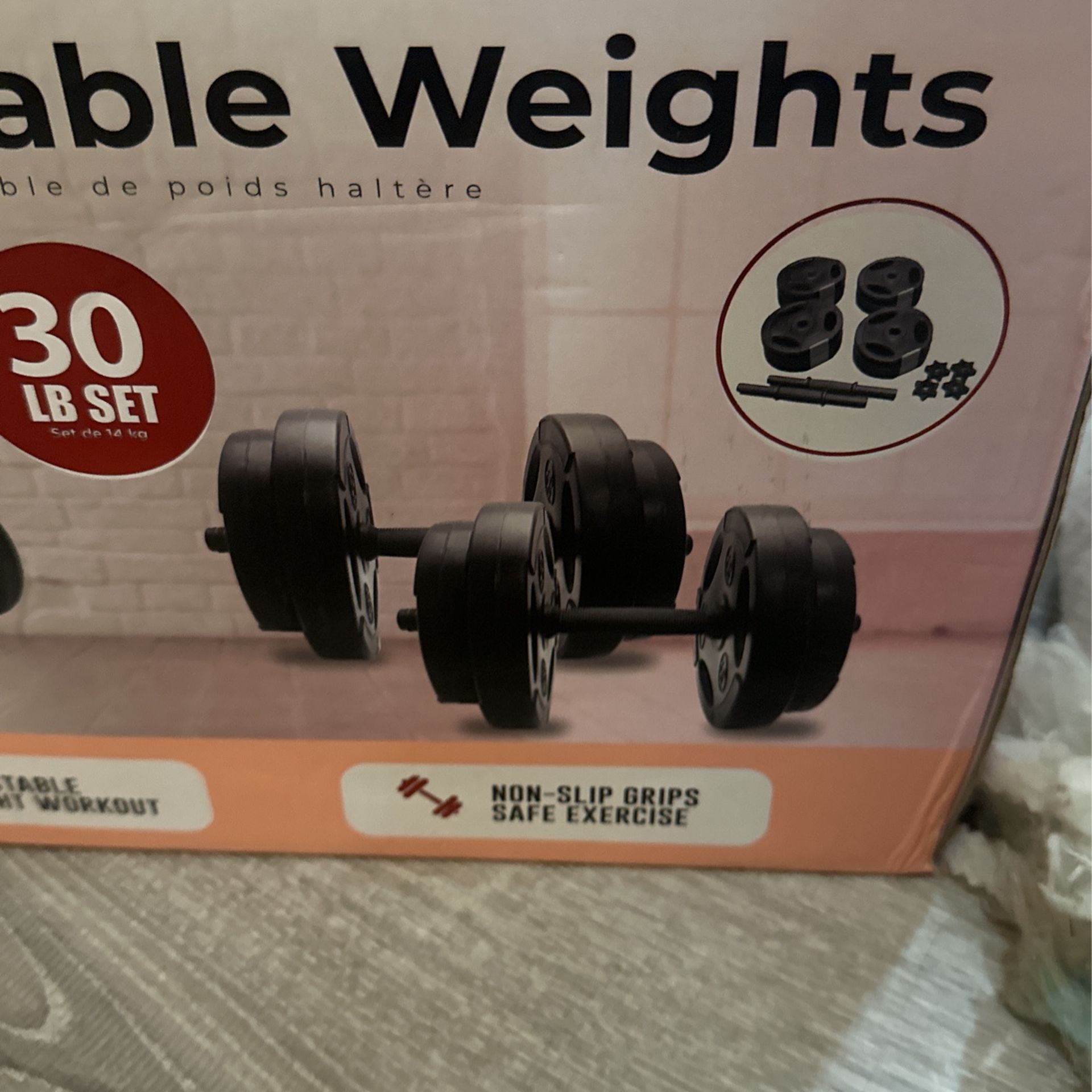 Adjustable Hand Weights, New-  30 Pound Set