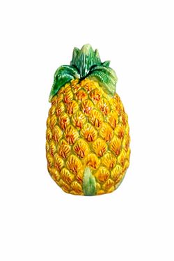 Large Glossy Realistic Design Decorative Pottery Pineapple Sculpture.