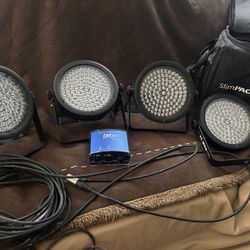 Slim Par 56 Package with Interface by Entec Plus Dmx Cables 