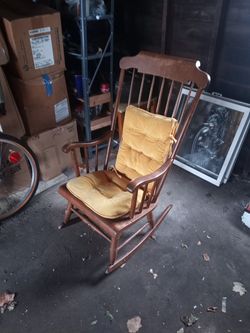 Solid oak wood rocking chair