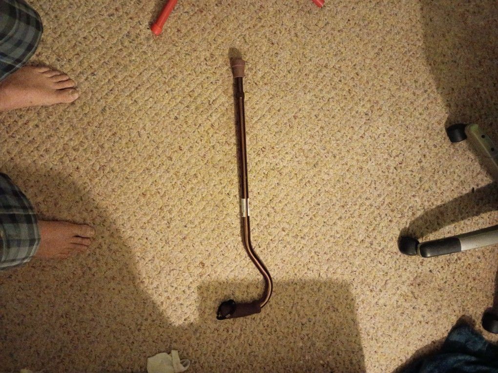 Very Light Metal Adjustable Cane In Perfect Condition 