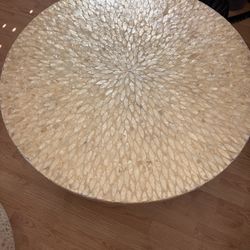 Stunning Capiz She’ll Coffee Table 32x18 Tall