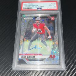 2024 Panini Prizm Rookies Jalen Mcmillan No Huddle Auto #338 (RC) PSA Gem Mint 10