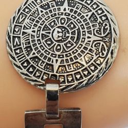 Aztec Mayan Sterling Silver Link Bracelet