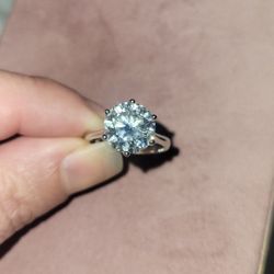 5 Carat Moissanite Solitaire on Tiffany Setting 