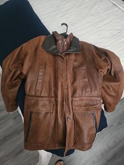 A&S brown  leather jacket