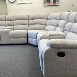 New Fabric Recliner Sectional Couch / Free Delivery 