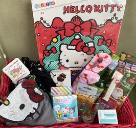 Adorable Hello Kitty Inspired Christmas Basket . Perfect Gift For Christmas!