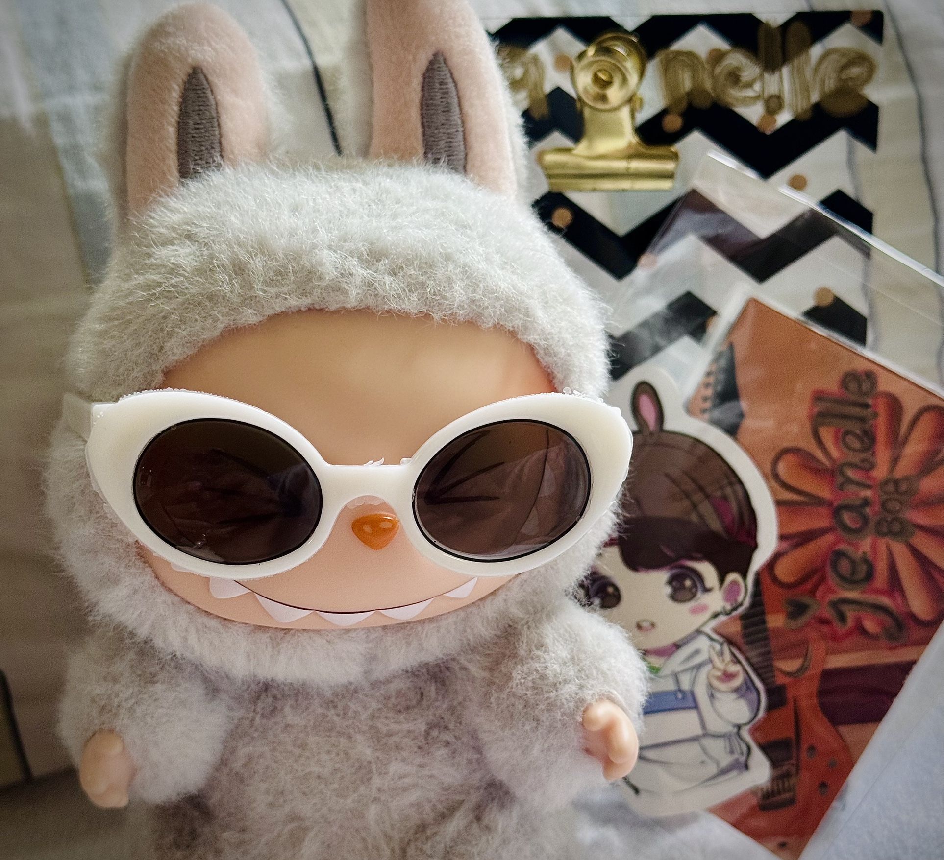 2pcs Sunglasses Accessories for your 15cm 17cm Doll , Labubu  or skullpanda  or other doll accessories  