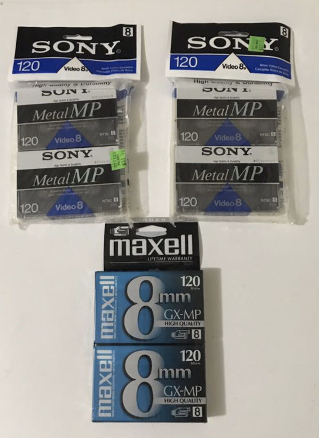 3 New Sony and Maxwell Tape Packs $3 Each