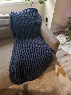 Bearaby 15lb Cotton Napper Weighted Blanket (Midnight Blue)