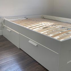White Study Desk and Full Bed Frame