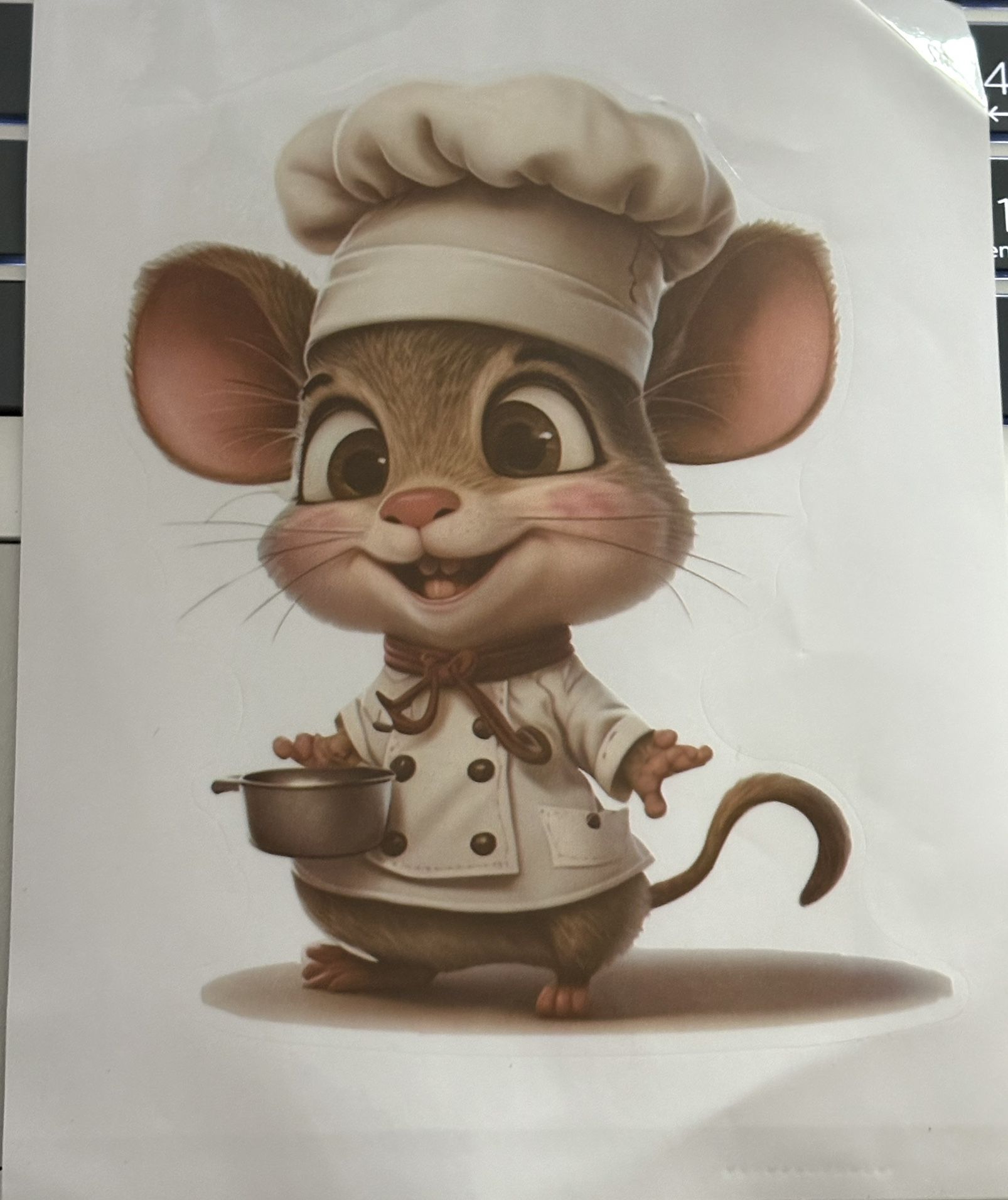 Chef Cooking Mouse With Pot Vinyl Decal
