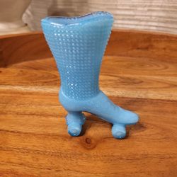 Blue Milk Glass Vintage Roller Skate 