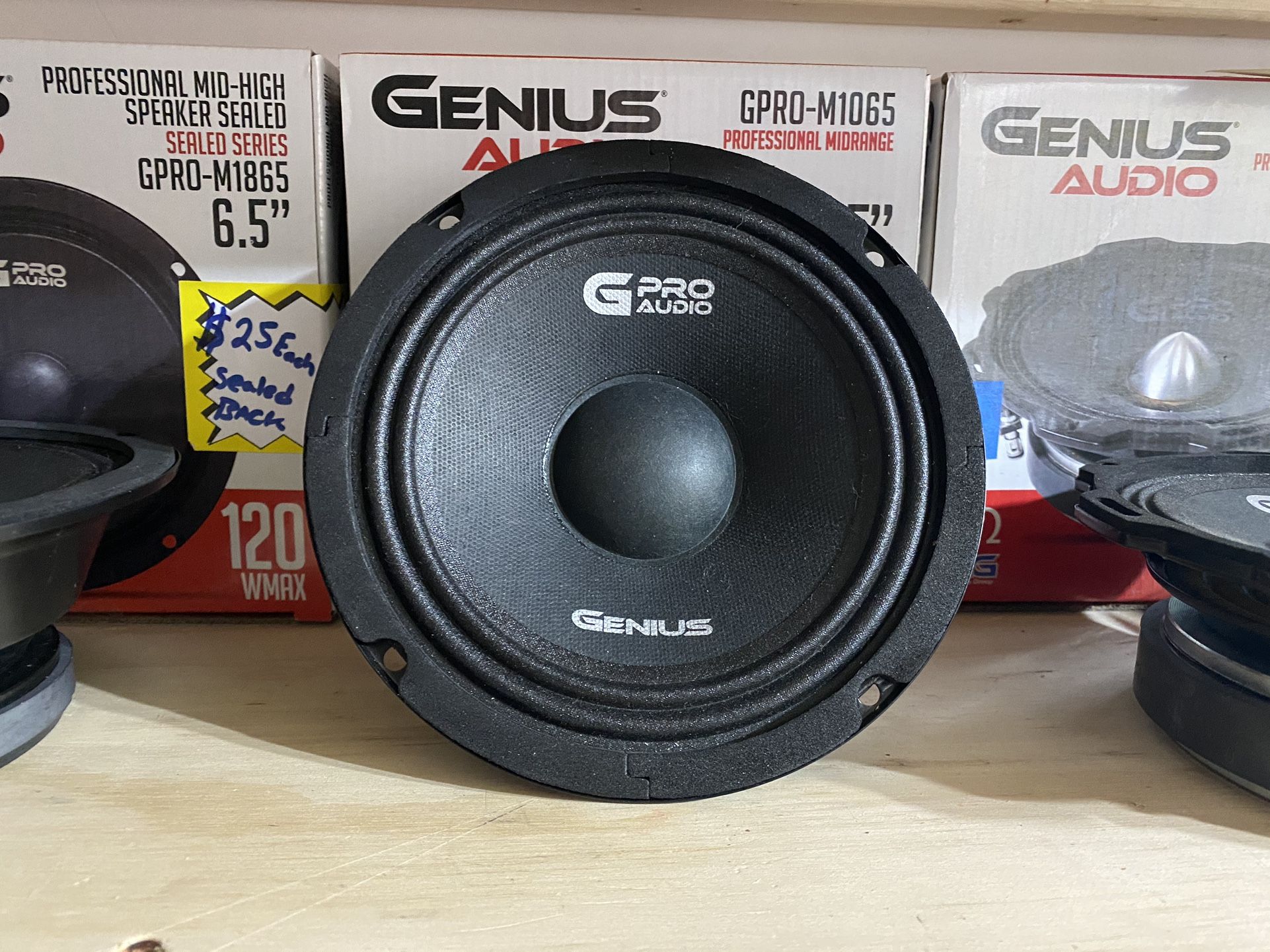 New 6.5” Genius Audio Midrange Loud Speaker  $35 Each
