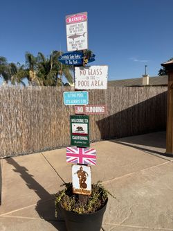 Backyard Pool Tiki Sign