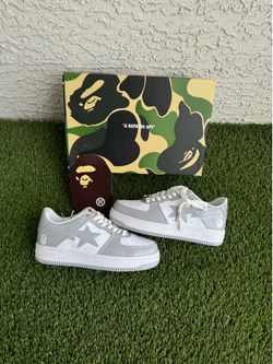 Bapesta Grey/White size 8