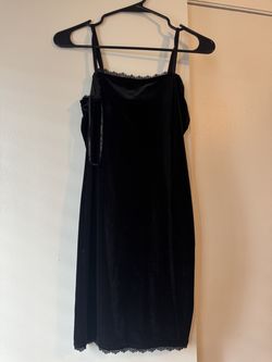Black velvet cocktail dress