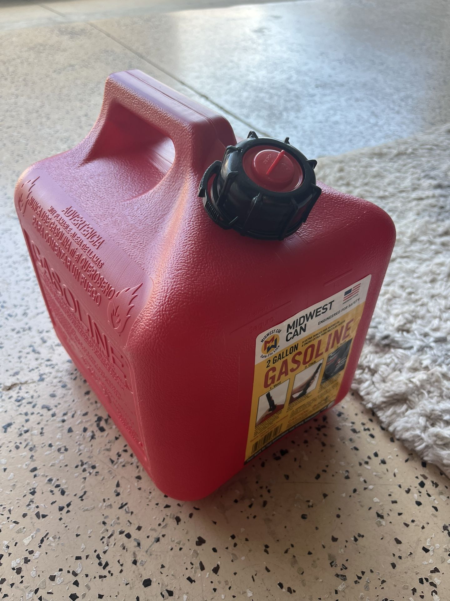 2 Gallon Gasoline Can With Quick Flow Sprout