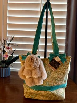 Donna Sharp Paisley Tote Bag with added Super Soft Bunny Keychain