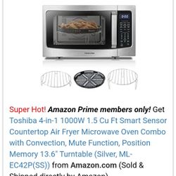Toshiba Air Fryer Combo 4-in-1 Countertop Microwave Oven, 