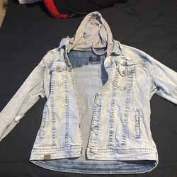 BKE integrated hoodie jean jacket size XL