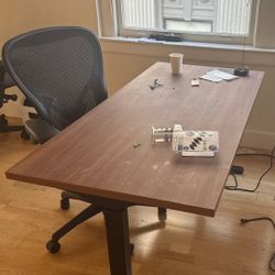 5x Matching Walnut Electric Sit Stand Desks 30x72 Commercial Grade Solid Heavy Duty Office Desks Delivery Possible