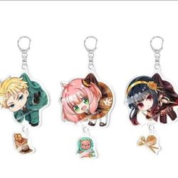 NEW! Loid, Anya & Yor Forger Cartoon Japanese Animation Anime Family (set of 3 Acrylic Keychains 5")