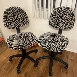 Zebra Print Makeup chairs ( Pair of Two )