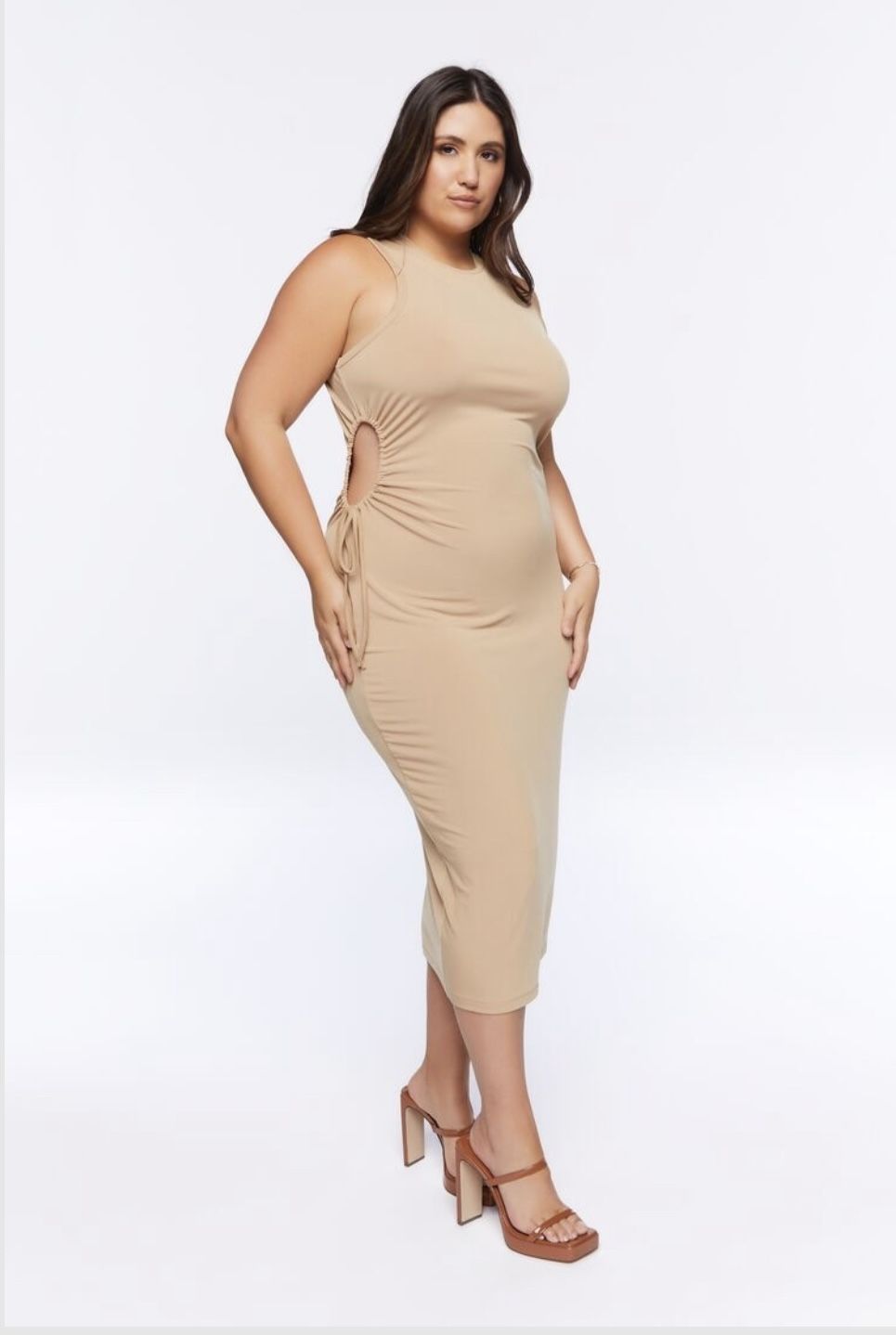 Plus Size Cutout Midi Dress