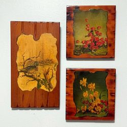 Vintage Trio Of Wood Decorative Farmhouse Wall Frames
