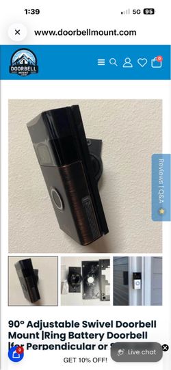 Ring Doorbell Mount - Adjustable Swivel