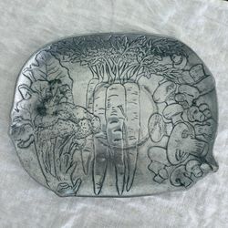 Vintage Sigma The Tastesetter silver metal vegetable platter or wall decor