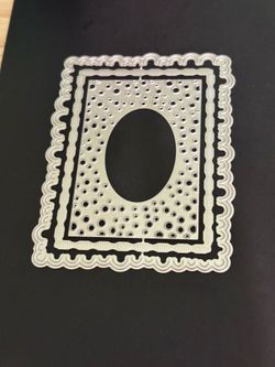 Intricate Metal Nested Rectangle and Oval Die Cut - Silver
