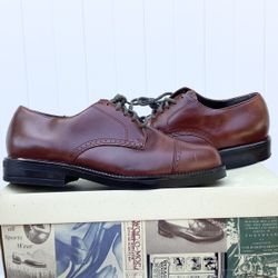 Mens Size US 7.5 Medium - Nunn Bush Brown Cap Toe 83767-51 Leather Derby (Oxford) Dress Shoes **Located In Agoura Hills** (Read Description Below)