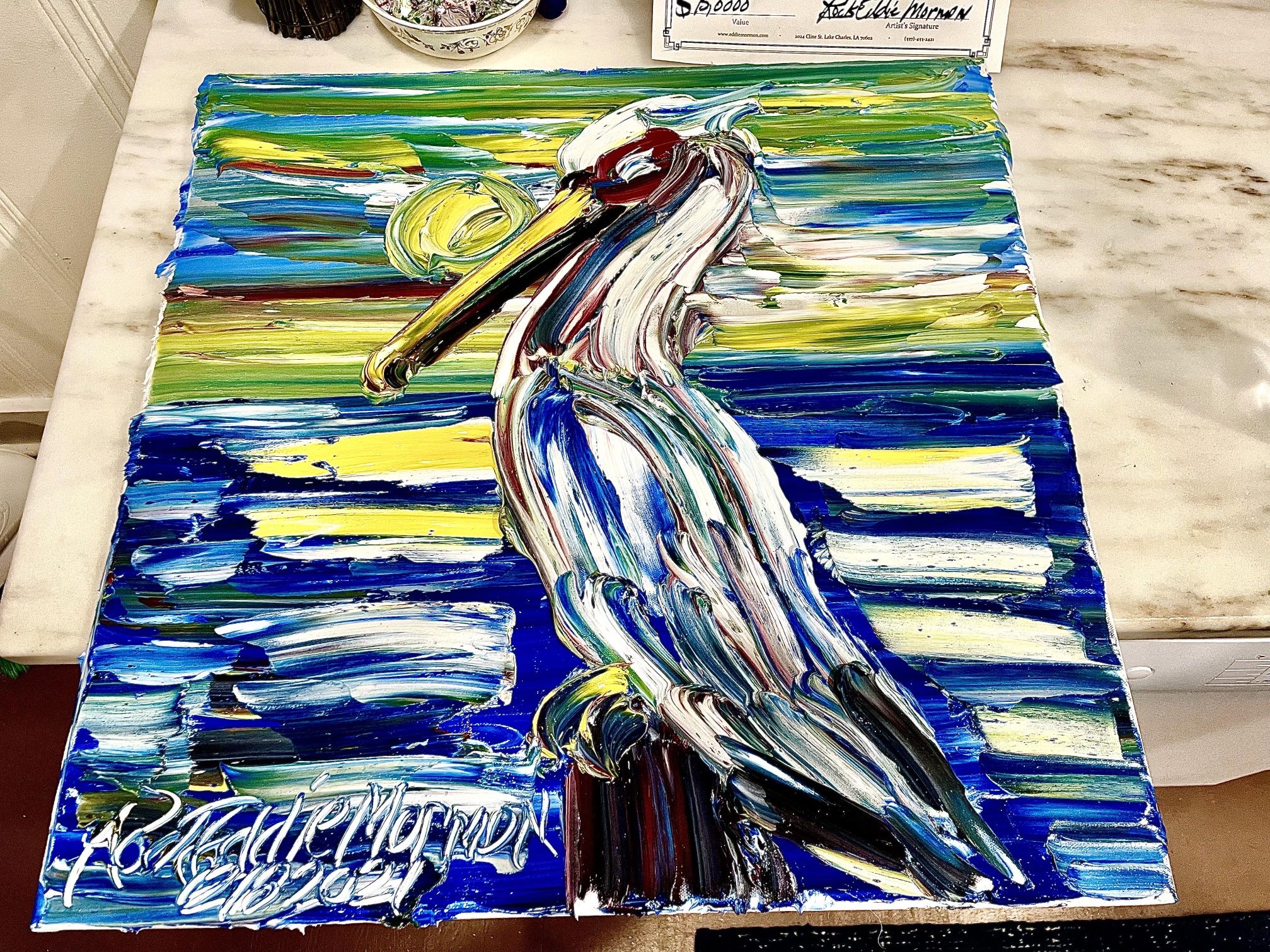 Original Canvas Painting By Artist Eddie Mormon