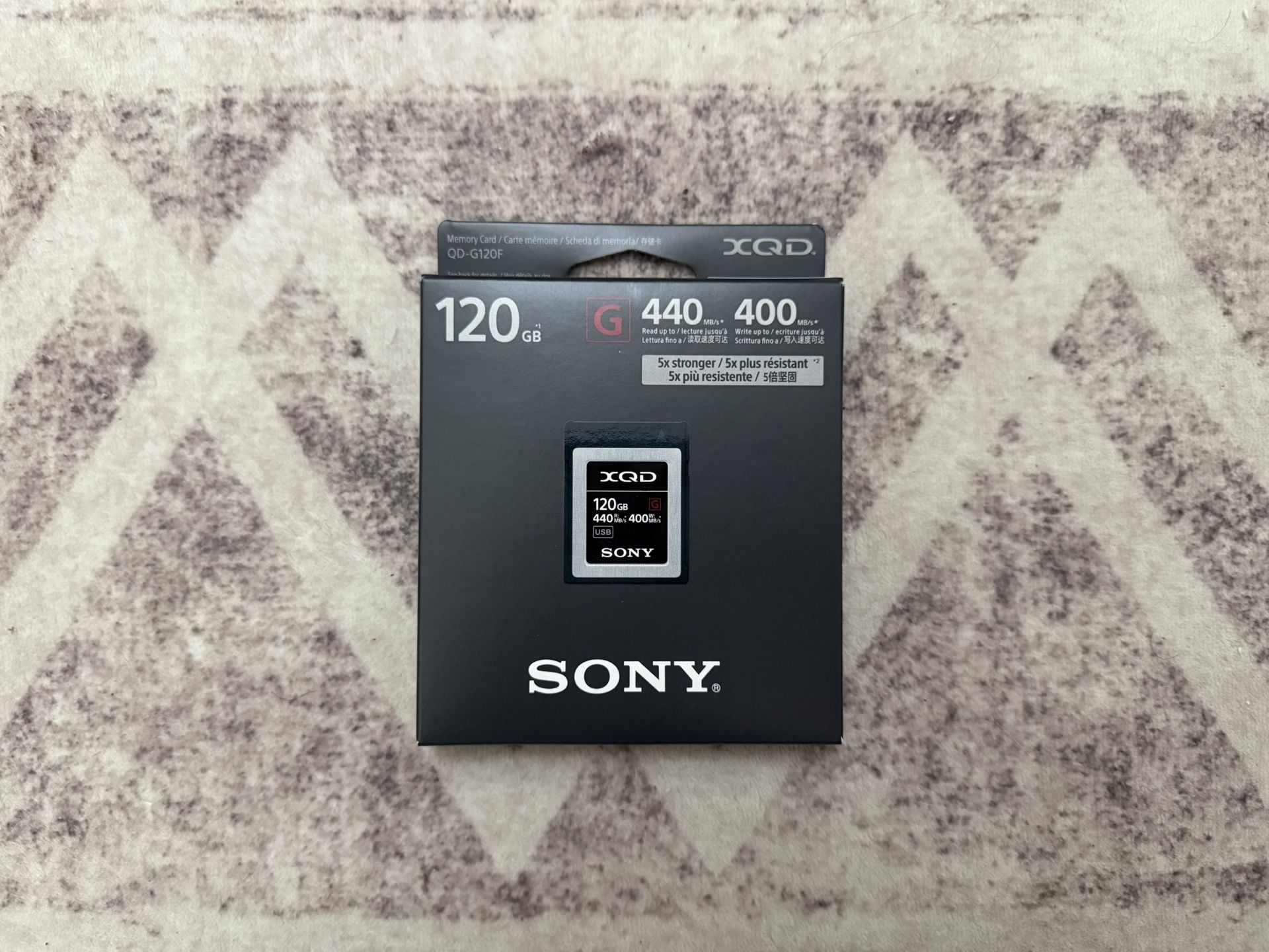 Sony Memory Card XQD G Series 120gb 440mb/s Read 400mb/s (QDG120F)